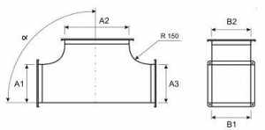 Вентиляция прямоугольная тройник